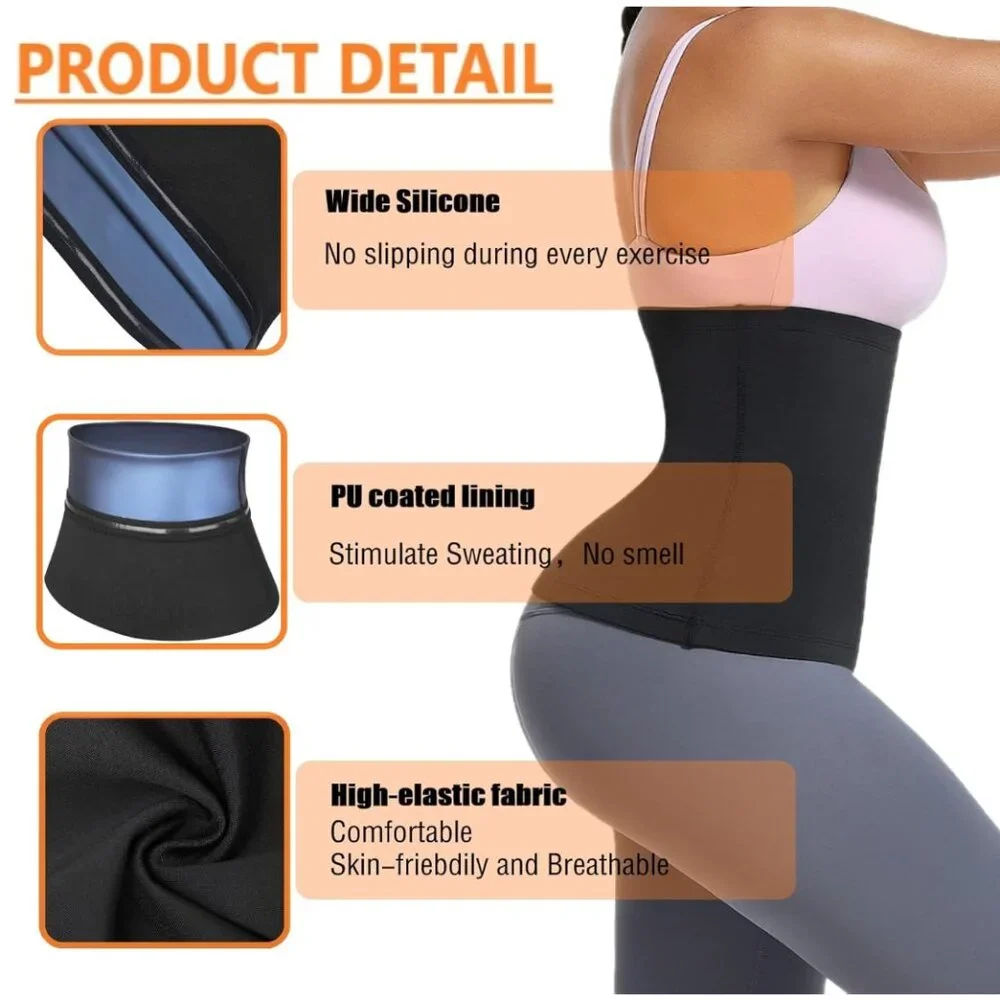 Sweat Band & Waist Trainer for Stomach and Lower Belly - Sauna Waist